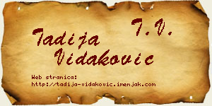 Tadija Vidaković vizit kartica